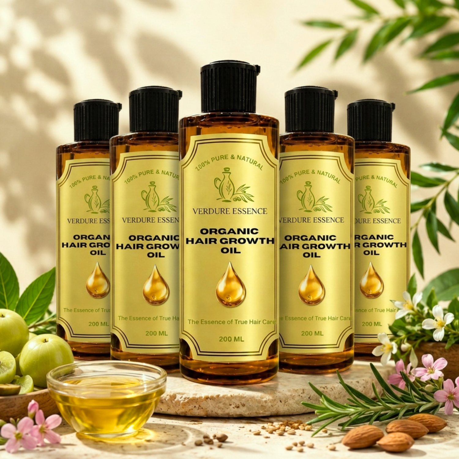 Bundle of 5 Organic Hair Growth Oil